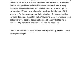 Romeo and Juliet End of Unit Assessment Preparation Lesson (Assessment Included)