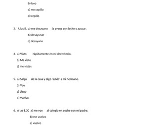 Opción múltiple - la rutina diaria