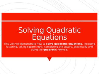 Quadratic Equations