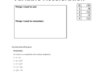 AS Mechanics Revision booklets