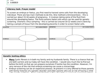 Genetic testing worksheet
