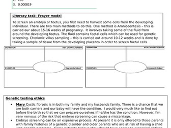 Genetic testing worksheet