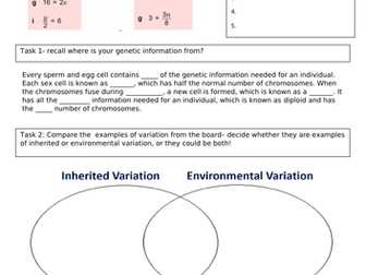 Inherited and environmental variation