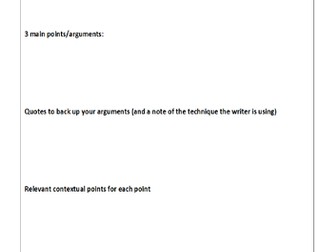 AIC essay questions and planning sheets