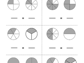 Identify Equivalent Fractions Worksheets