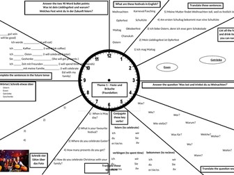 GCSE German Revision Clock - Festivals