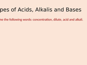 CIE iGCSE Acids, Alkalis, Bases, Salts and Oxides.