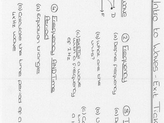 Intro to Waves - Exit Ticket