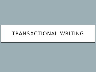Transactional Writing- Article