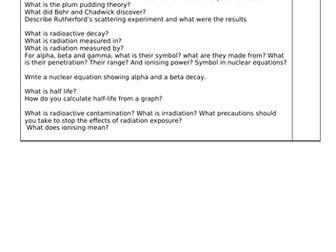AQA Physics Combined- questions for all topics