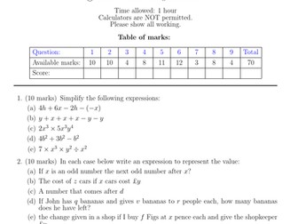 13+ maths paper 3