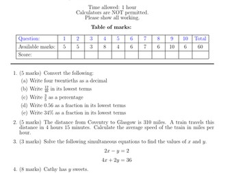 13+ maths paper 5