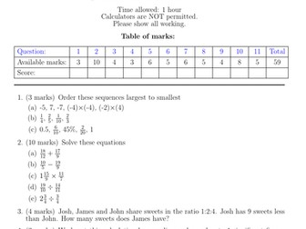 13+ maths paper 6