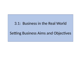 Business Aims and Objectives