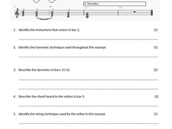 Edexcel A Level Music Section A Psycho