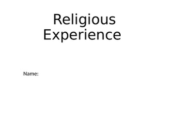 Eduqas AS Philosophy Theme Four - Religious Experience