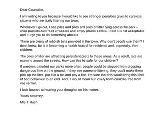 Worksheet: Identify Persuasive Language Techniques in a Letter