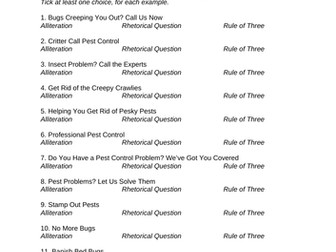 Worksheet: Identify Persuasive Language Techniques in Advertising Slogans