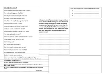 War Poetry - KS3 full scheme of work