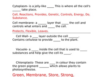 Structures within plant and animal cells