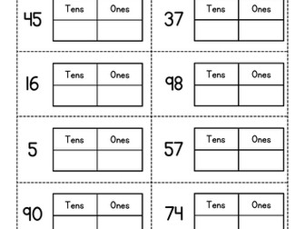 Place Value Tens and Ones Worksheets