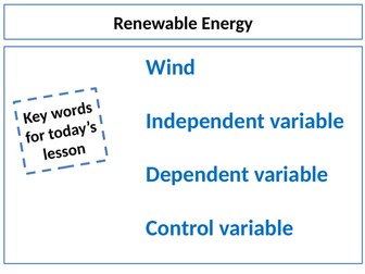 Renewable Energy; Wind Turbine Investigation