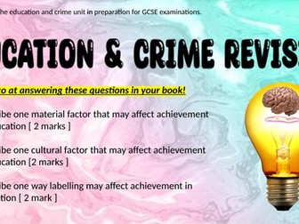 GCSE sociology [WJEC]- Education and crime revision