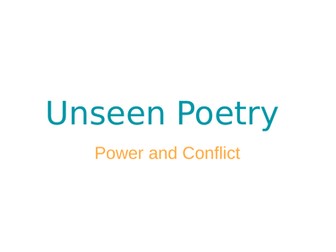 Unseen poetry war and conflict AQA