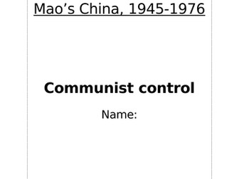 Edexcel GCSE History (9-1) revision booklet: Mao's China - Communist control