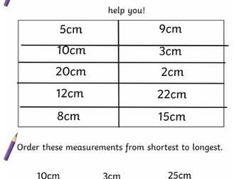 Comparing Measures Worksheet