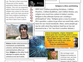 Science and religion source sheet - a selection of quotes