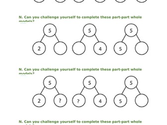 NCETM Spine work sheet part part whole challenge