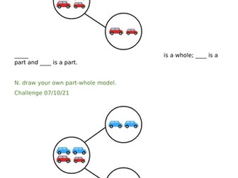 NCETM Spines work sheet part part whole model