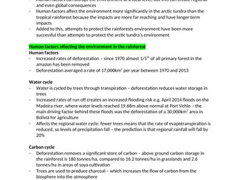 OCR Geography A Level Earth's Life Support Systems Revision Pack