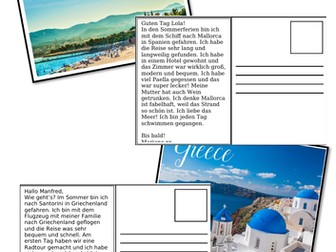 Holidays, past tense - die Ferien KS3 - German