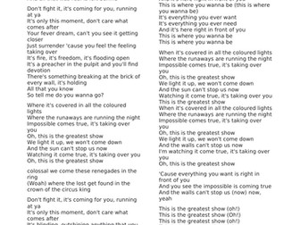 The Greatest Showman Script KS2