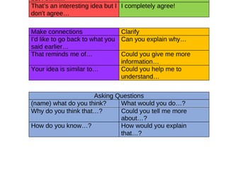Discussion sentence starters