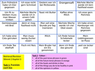 Stimmt 2 revision of Kapitel 3 - food and keeping healthy/fit