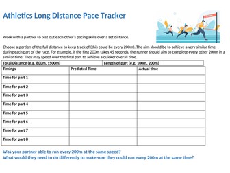Long distance running pace tracker