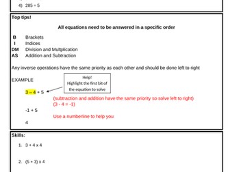 Revision - GCSE (F) - Number units