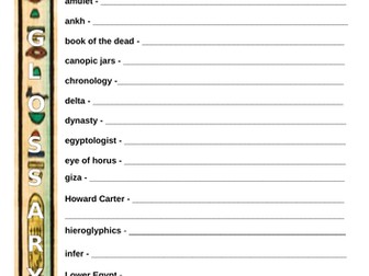 Pharaohs Glossary