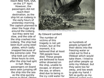 Titanic newspaper report