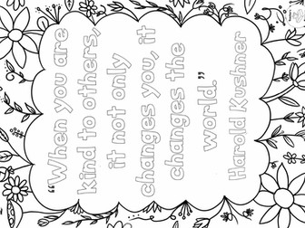 FREE Kindness Mindfulness Colouring Sheets