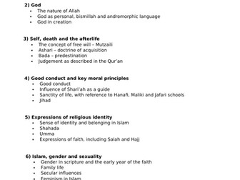 A-level Islam - revision guide/powerpoint