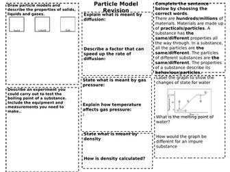 KS3 Particle Model Revision Mat