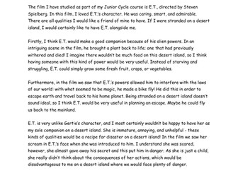 E.T. - sample answer