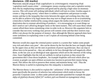 marxism and crime aqa sociology 30 mark example essay