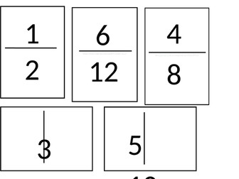 Equivalent fractions matching game