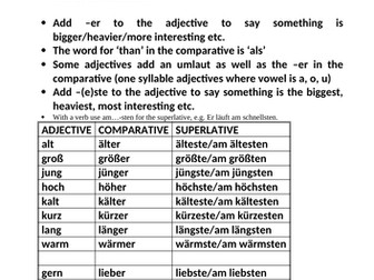 Y8 German - Comparisons / Schule in Deutschland