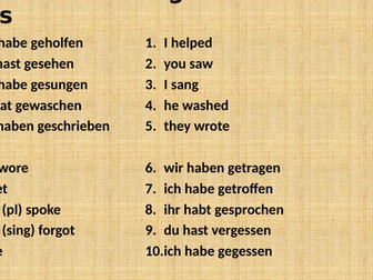 German Perfect Tense with 'sein'